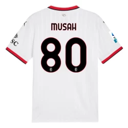 Camiseta Fútbol AC Milan 2024-25 Musah #80 Segunda Equipación Hombre