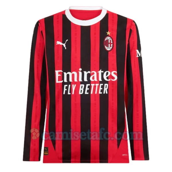 Camiseta Fútbol AC Milan 2024-25 Primera Equipación Hombre Manga Larga