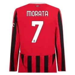 Camiseta Fútbol AC Milan Alvaro Morata #7 2024-25 Primera Equipación Hombre Manga Larga