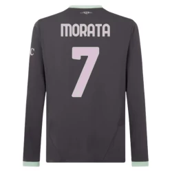 Camiseta Fútbol AC Milan Alvaro Morata #7 2024-25 Tercera Equipación Hombre Manga Larga