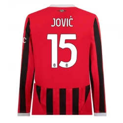 Camiseta Fútbol AC Milan Jovic #15 2024-25 Primera Equipación Hombre Manga Larga