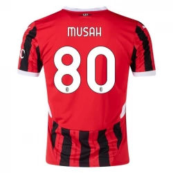 Camiseta Fútbol AC Milan Musah #80 2024-25 Primera Equipación Hombre