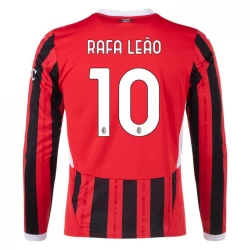Camiseta Fútbol AC Milan Rafa Leao #10 2024-25 Primera Equipación Hombre Manga Larga