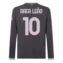 Camiseta Fútbol AC Milan Rafa Leao #10 2024-25 Tercera Equipación Hombre Manga Larga