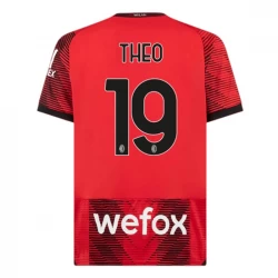 Camiseta Fútbol AC Milan Theo Hernández #19 2023-24 Primera Equipación Hombre