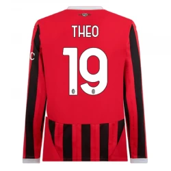 Camiseta Fútbol AC Milan Theo Hernández #19 2024-25 Primera Equipación Hombre Manga Larga