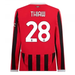 Camiseta Fútbol AC Milan Thiaw #28 2024-25 Primera Equipación Hombre Manga Larga