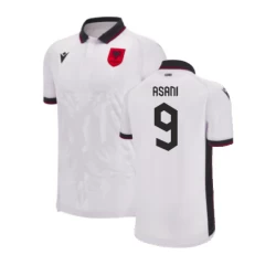 Camiseta Fútbol Albania Asani #9 Eurocopa 2024 Segunda Hombre Equipación