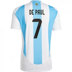 Camiseta Fútbol Argentina De Paul #7 Copa America 2024 Primera Hombre Equipación
