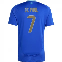 Camiseta Fútbol Argentina De Paul #7 Copa America 2024 Segunda Hombre Equipación