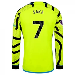 Camiseta Fútbol Arsenal FC 2023-24 Bukayo Saka #7 Segunda Equipación Hombre Manga Larga