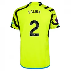 Camiseta Fútbol Arsenal FC 2023-24 Saliba #2 Segunda Equipación Hombre