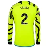 Camiseta Fútbol Arsenal FC 2023-24 Saliba #2 Segunda Equipación Hombre Manga Larga