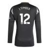 Camiseta Fútbol Arsenal FC 2024-25 J. Timber #12 Segunda Equipación Hombre Manga Larga