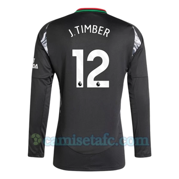 Camiseta Fútbol Arsenal FC 2024-25 J.Timber #12 Segunda Equipación Hombre Manga Larga