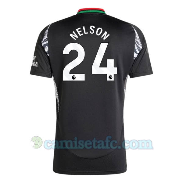 Camiseta Fútbol Arsenal FC 2024-25 Nelson #24 Segunda Equipación Hombre