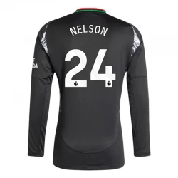 Camiseta Fútbol Arsenal FC 2024-25 Nelson #24 Segunda Equipación Hombre Manga Larga