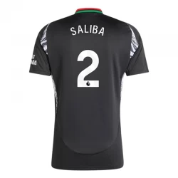 Camiseta Fútbol Arsenal FC 2024-25 William Saliba #2 Segunda Equipación Hombre
