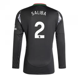 Camiseta Fútbol Arsenal FC 2024-25 William Saliba #2 Segunda Equipación Hombre Manga Larga