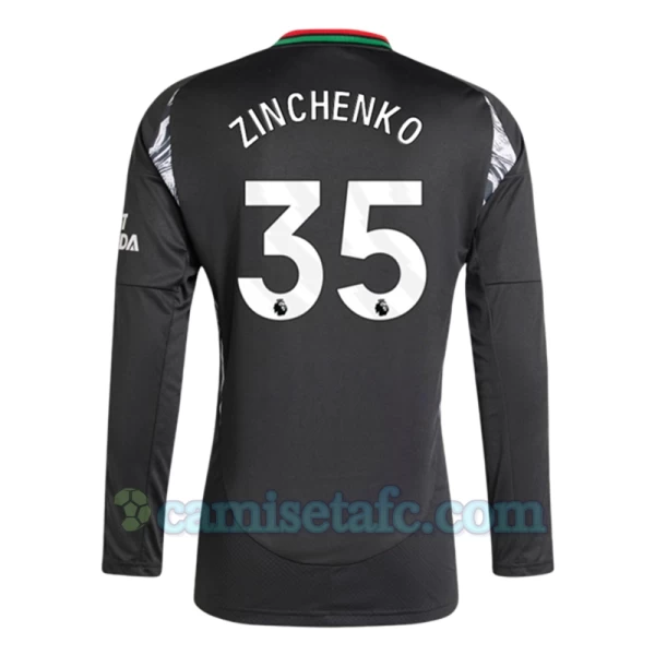 Camiseta Fútbol Arsenal FC 2024-25 Zinchenko #35 Segunda Equipación Hombre Manga Larga