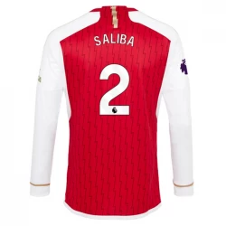 Camiseta Fútbol Arsenal FC Saliba #2 2023-24 Primera Equipación Hombre Manga Larga