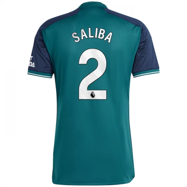 Camiseta Fútbol Arsenal FC Saliba #2 2023-24 Tercera Equipación Hombre