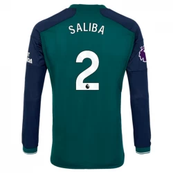 Camiseta Fútbol Arsenal FC Saliba #2 2023-24 Tercera Equipación Hombre Manga Larga