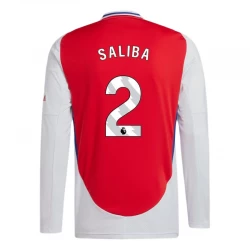 Camiseta Fútbol Arsenal FC Saliba #2 2024-25 Primera Equipación Hombre Manga Larga