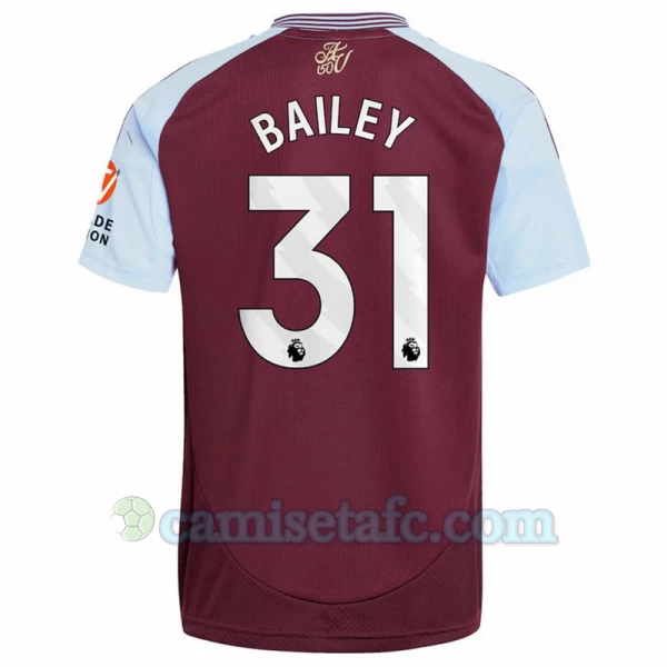 Camiseta Fútbol Aston Villa Bailey #31 2024-25 Primera Equipación Hombre