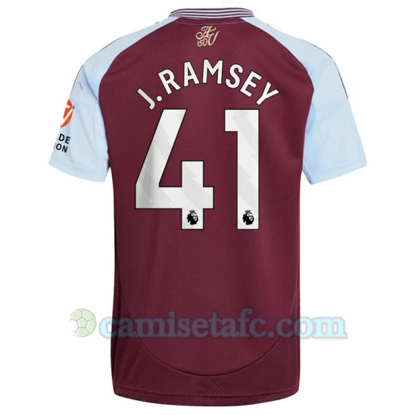 Camiseta Fútbol Aston Villa J. Ramsey #41 2024-25 Primera Equipación Hombre