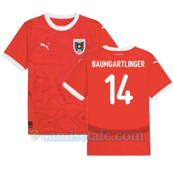 Camiseta Fútbol Austria Baumgartlinger #14 Eurocopa 2024 Primera Hombre Equipación