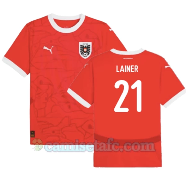 Camiseta Fútbol Austria Lainer #21 Eurocopa 2024 Primera Hombre Equipación