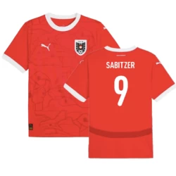 Camiseta Fútbol Austria Sabitzer #9 Eurocopa 2024 Primera Hombre Equipación