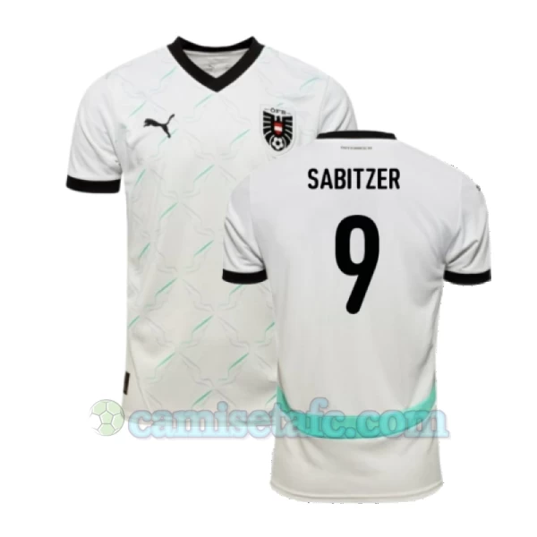 Camiseta Fútbol Austria Sabitzer #9 Eurocopa 2024 Segunda Hombre Equipación