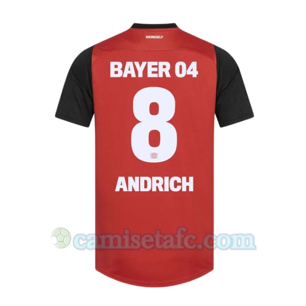 Camiseta Fútbol Bayer 04 Leverkusen Andrich #8 2024-25 Primera Equipación Hombre