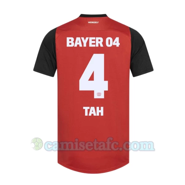 Camiseta Fútbol Bayer 04 Leverkusen Tah #4 2024-25 Primera Equipación Hombre