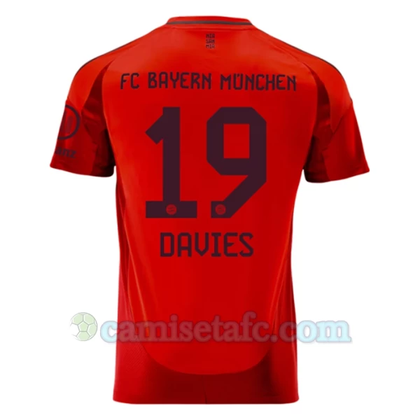 Camiseta Fútbol Bayern Múnich Alphonso Davies #19 2024-25 Primera Equipación Hombre