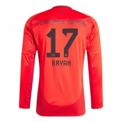 Camiseta Fútbol Bayern Múnich Bryan #17 2024-25 Primera Equipación Hombre Manga Larga