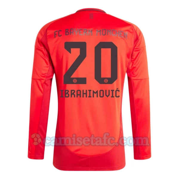 Camiseta Fútbol Bayern Múnich Ibrahimovic #20 2024-25 Primera Equipación Hombre Manga Larga