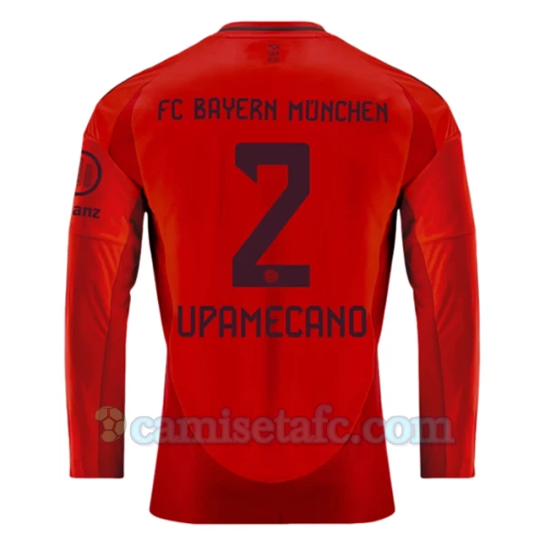 Camiseta Fútbol Bayern Múnich Upamecano #2 2024-25 Primera Equipación Hombre Manga Larga