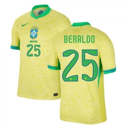 Camiseta Fútbol Brasil Beraldo #25 Copa America 2024 Primera Hombre Equipación