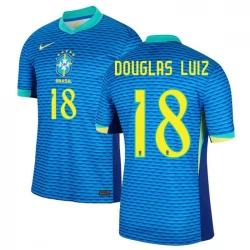 Camiseta Fútbol Brasil Douglas Luiz #18 Copa America 2024 Segunda Hombre Equipación