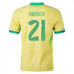 Camiseta Fútbol Brasil Endrick #21 Copa America 2024 Primera Hombre Equipación