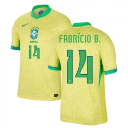 Camiseta Fútbol Brasil Fabricio B. #14 Copa America 2024 Primera Hombre Equipación