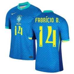 Camiseta Fútbol Brasil Fabricio B. #14 Copa America 2024 Segunda Hombre Equipación