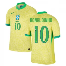 Camiseta Fútbol Brasil Ronaldinho Gaúcho #10 Copa America 2024 Primera Hombre Equipación