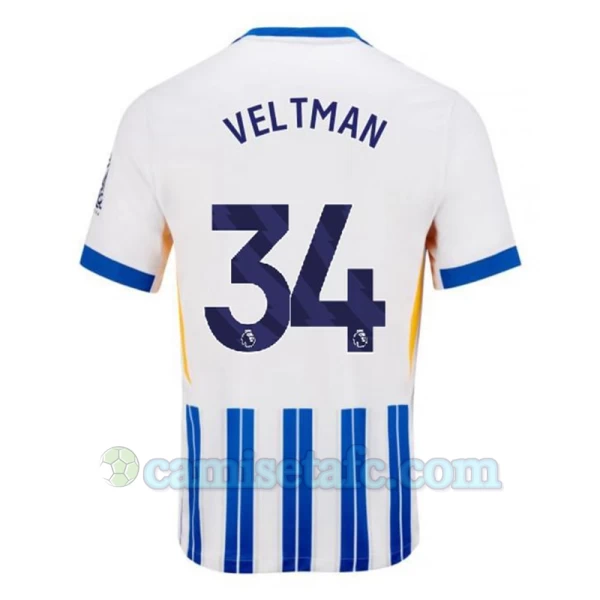 Camiseta Fútbol Brighton Hove Albion Veltman #34 2024-25 Primera Equipación Hombre