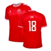 Camiseta Fútbol Dinamarca Bah #18 Eurocopa 2024 Primera Hombre Equipación