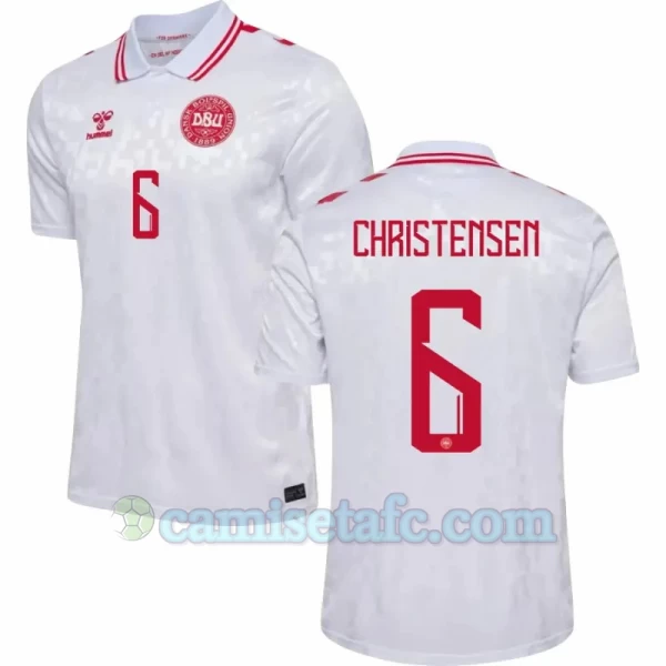 Camiseta Fútbol Dinamarca Christensen #6 Eurocopa 2024 Segunda Hombre Equipación