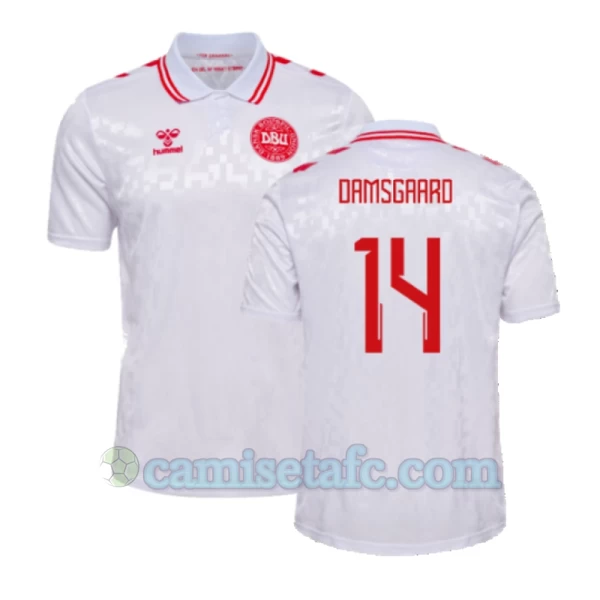 Camiseta Fútbol Dinamarca Damsgaard #14 Eurocopa 2024 Segunda Hombre Equipación